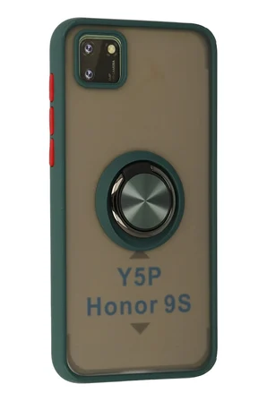 Uray store Huawei Y5P Kılıf Montreal Yüzüklü Silikon Kapak - Yeşil
