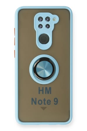 Uray store Xiaomi Redmi Note 9 Kılıf Montreal Yüzüklü Silikon Kapak - Buz Mavi