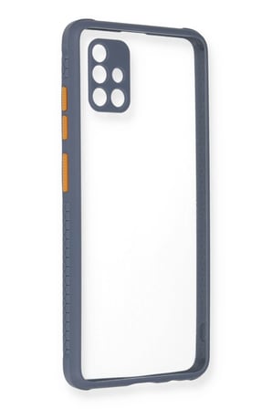 Uray store Samsung Galaxy A71 Kılıf Miami Şeffaf Silikon - Gri