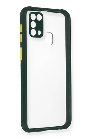 Uray store Samsung Galaxy M31 Kılıf Miami Şeffaf Silikon - Koyu Yeşil
