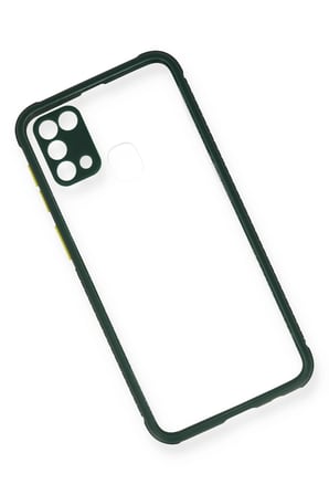Uray store Samsung Galaxy M31 Kılıf Miami Şeffaf Silikon - Koyu Yeşil