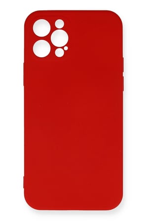 Uray store Apple iPhone 12 Pro Max Kılıf Nano içi Kadife Silikon - Kırmızı