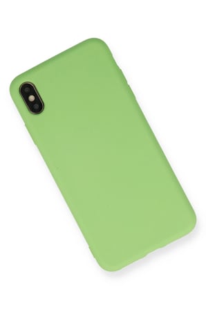 Uray store Apple iPhone XS Max Kılıf Nano içi Kadife Silikon - Açık Yeşil
