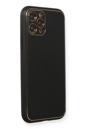 Uray store Apple iPhone 11 Pro Max Kılıf Coco Deri Silikon Kapak - Siyah