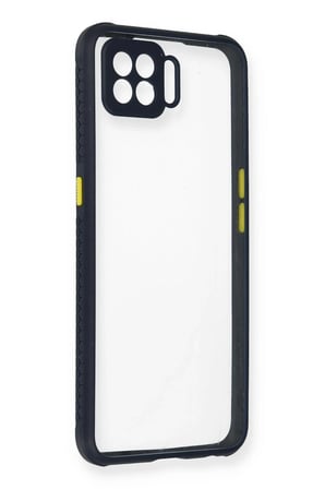 Uray store Oppo Reno 4 Lite Kılıf Miami Şeffaf Silikon - Lacivert