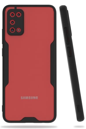 Uray store Samsung Galaxy A02S Kılıf Platin Silikon - Siyah