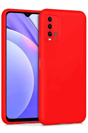 Uray store Xiaomi Redmi 9T Kılıf Nano içi Kadife Silikon - Kırmızı