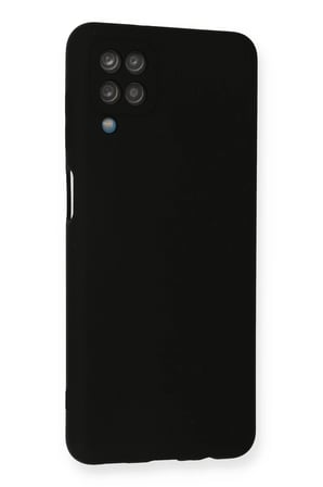 Uray store Samsung Galaxy A12 Kılıf Nano içi Kadife Silikon - Siyah