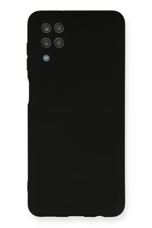 Uray store Samsung Galaxy A12 Kılıf Nano içi Kadife Silikon - Siyah