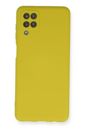 Uray store Samsung Galaxy A12 Kılıf Nano içi Kadife Silikon - Sarı