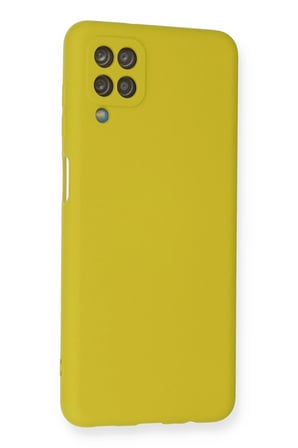 Uray store Samsung Galaxy A12 Kılıf Nano içi Kadife Silikon - Sarı