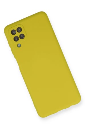 Uray store Samsung Galaxy A12 Kılıf Nano içi Kadife Silikon - Sarı