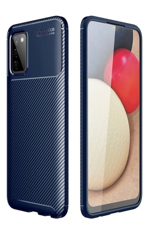 Uray store Samsung Galaxy A02S Kılıf Auto Focus Karbon Kapak - Lacivert