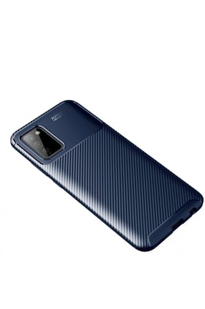 Uray store Samsung Galaxy A02S Kılıf Auto Focus Karbon Kapak - Lacivert