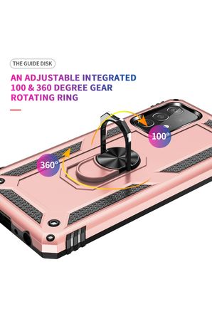 Uray store Samsung Galaxy A52 Kılıf Sofya Yüzüklü Silikon Kapak - Rose