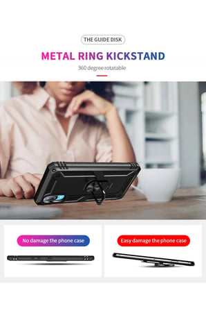 Uray store Samsung Galaxy A02 Kılıf Sofya Yüzüklü Silikon Kapak - Siyah