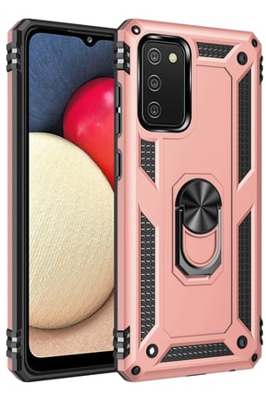 Uray store Samsung Galaxy A02S Kılıf Sofya Yüzüklü Silikon Kapak - Rose