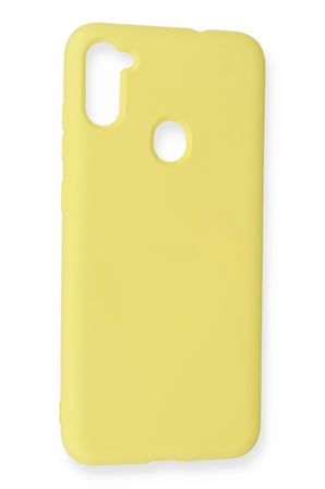 Uray store Samsung Galaxy A11 Kılıf Nano içi Kadife Silikon - Sarı