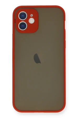 Uray store Apple iPhone 12 Mini Kılıf Montreal Silikon Kapak - Kırmızı