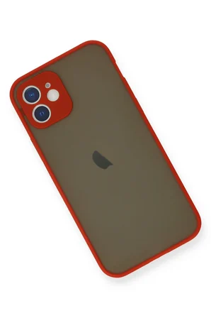 Uray store Apple iPhone 12 Mini Kılıf Montreal Silikon Kapak - Kırmızı