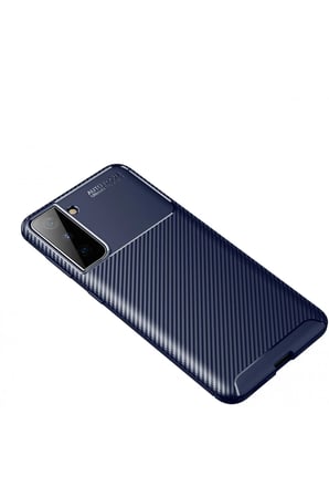 Uray store Samsung Galaxy S21 Plus Kılıf Auto Focus Karbon Kapak - Lacivert