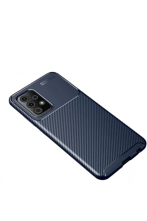 Uray store Samsung Galaxy A72 Kılıf Auto Focus Karbon Kapak - Lacivert