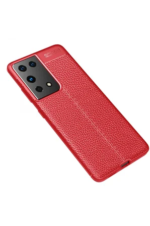Uray store Samsung Galaxy S21 Ultra Kılıf Auto Focus Kapak - Kırmızı