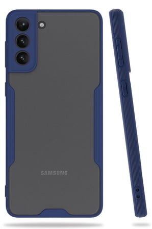 Uray store Samsung Galaxy S21 Plus Kılıf Platin Silikon - Lacivert