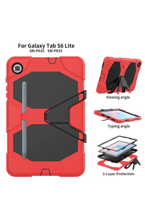 Uray store Samsung Galaxy P610 Tab S6 Lite 10.4 Kılıf Griffin Tablet Kapak - Kırmızı