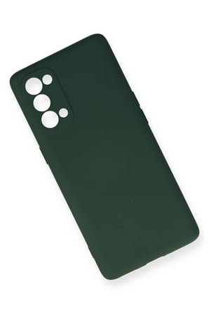 Uray store Oppo Reno 5 Pro Kılıf Nano içi Kadife Silikon - Koyu Yeşil