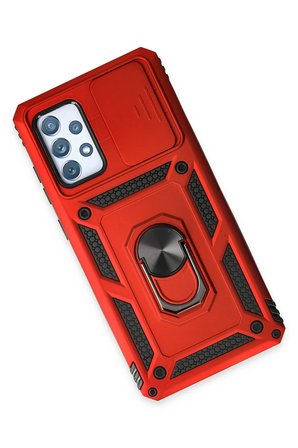 Uray store Samsung Galaxy A72 Kılıf Pars Lens Yüzüklü Silikon - Kırmızı