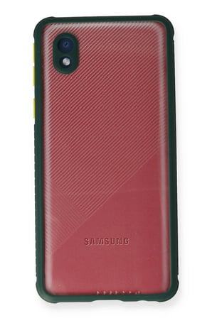 Uray store Samsung Galaxy A01 Core Kılıf Miami Şeffaf Silikon - Koyu Yeşil