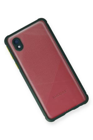 Uray store Samsung Galaxy A01 Core Kılıf Miami Şeffaf Silikon - Koyu Yeşil
