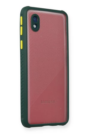 Uray store Samsung Galaxy A01 Core Kılıf Miami Şeffaf Silikon - Koyu Yeşil