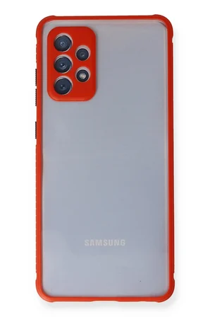 Uray store Samsung Galaxy A72 Kılıf Miami Şeffaf Silikon - Kırmızı