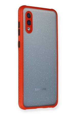 Uray store Samsung Galaxy A02 Kılıf Miami Şeffaf Silikon - Kırmızı