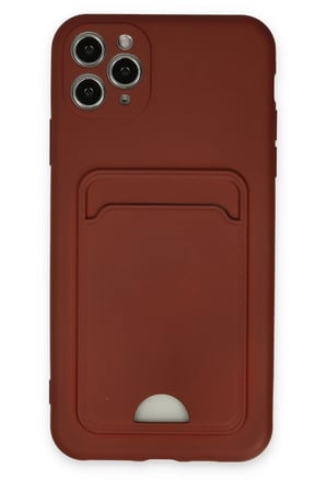 Uray store Apple iPhone 11 Pro Max Kılıf Kelvin Kartvizitli Silikon - Bordo