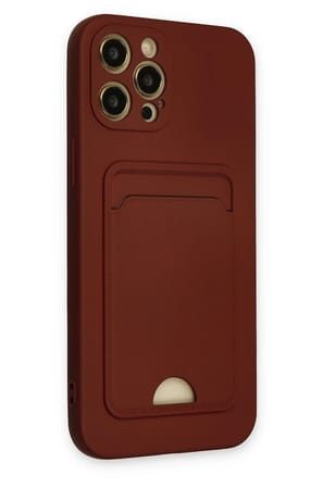 Uray store Apple iPhone 12 Pro Max Kılıf Kelvin Kartvizitli Silikon - Bordo