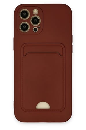 Uray store Apple iPhone 12 Pro Max Kılıf Kelvin Kartvizitli Silikon - Bordo