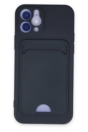 Uray store Apple iPhone 12 Kılıf Kelvin Kartvizitli Silikon - Lacivert