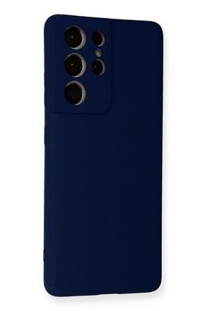 Uray store Samsung Galaxy S21 Ultra Kılıf Nano içi Kadife Silikon - Lacivert