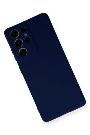 Uray store Samsung Galaxy S21 Ultra Kılıf Nano içi Kadife Silikon - Lacivert