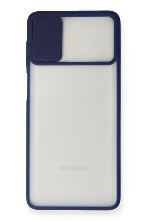 Uray store Samsung Galaxy M51 Kılıf Palm Buzlu Kamera Sürgülü Silikon - Lacivert