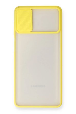 Uray store Samsung Galaxy M51 Kılıf Palm Buzlu Kamera Sürgülü Silikon - Sarı