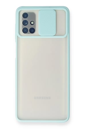 Uray store Samsung Galaxy M51 Kılıf Palm Buzlu Kamera Sürgülü Silikon - Turkuaz