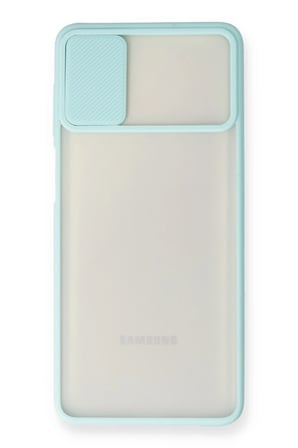 Uray store Samsung Galaxy M51 Kılıf Palm Buzlu Kamera Sürgülü Silikon - Turkuaz
