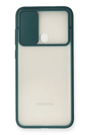 Uray store Samsung Galaxy A11 Kılıf Palm Buzlu Kamera Sürgülü Silikon - Yeşil