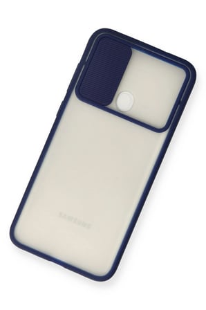 Uray store Samsung Galaxy A11 Kılıf Palm Buzlu Kamera Sürgülü Silikon - Lacivert