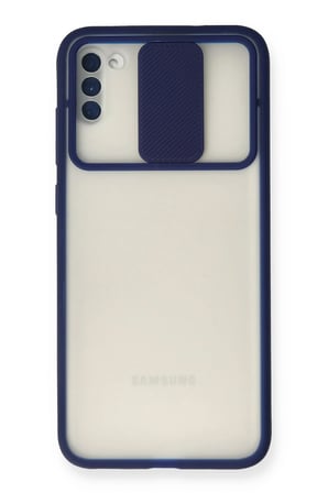 Uray store Samsung Galaxy A11 Kılıf Palm Buzlu Kamera Sürgülü Silikon - Lacivert