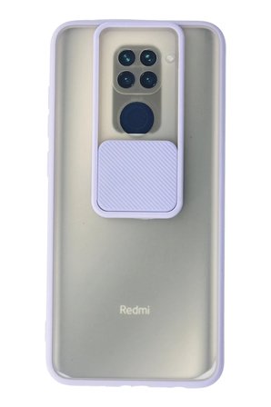 Uray store Xiaomi Redmi Note 9 Kılıf Palm Buzlu Kamera Sürgülü Silikon - Lila